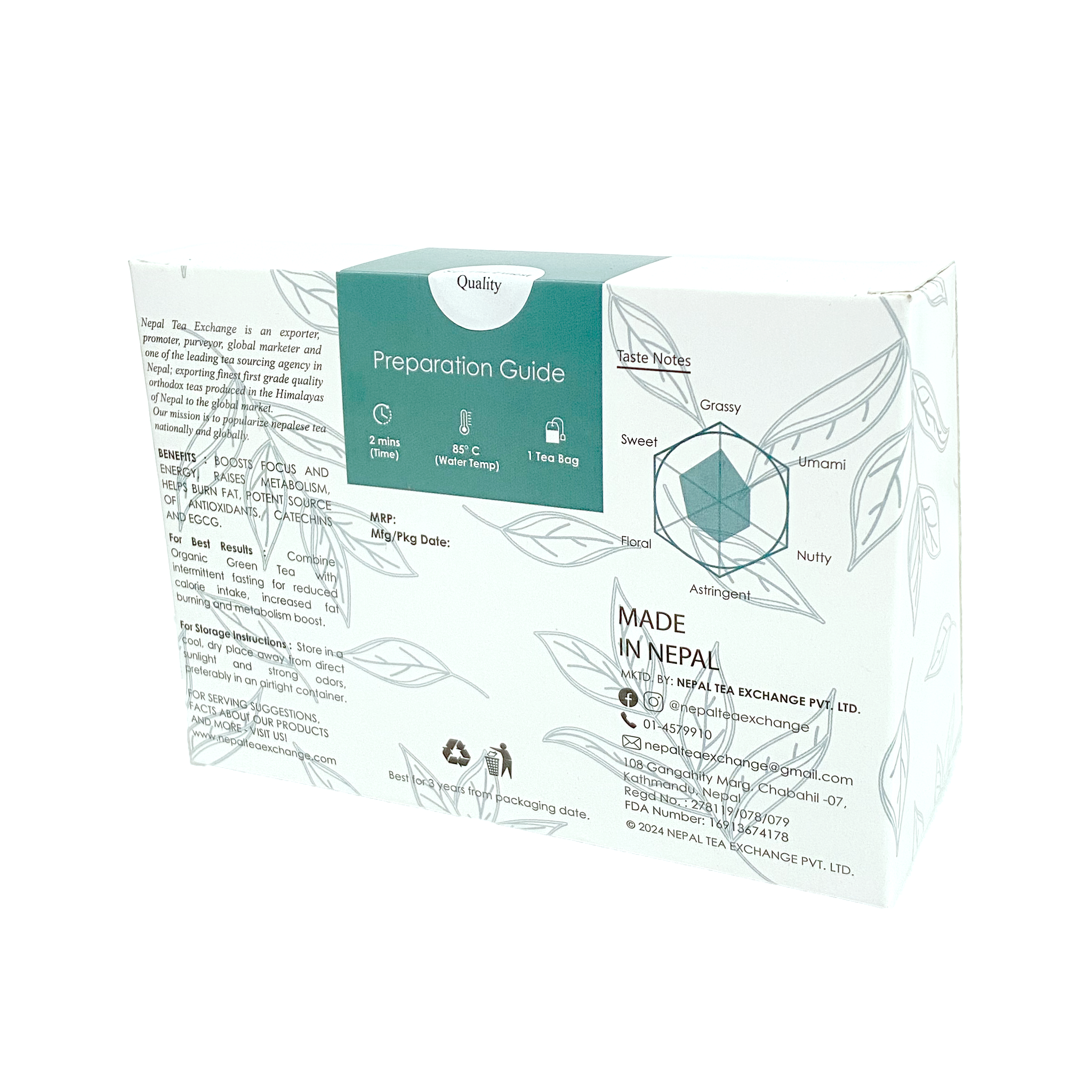 Organic Green Tea - 50 Tea Bags - Wellness Collection