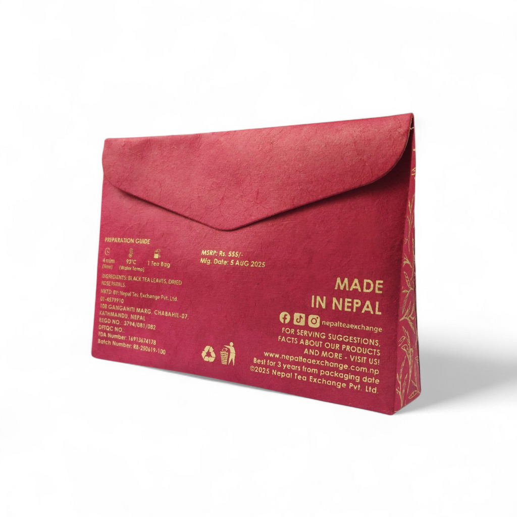 Rose Black Tea – 25 Premium Tea Bags | Himalayan Floral Harmony| For Radiant Skin & Menstrual Pain